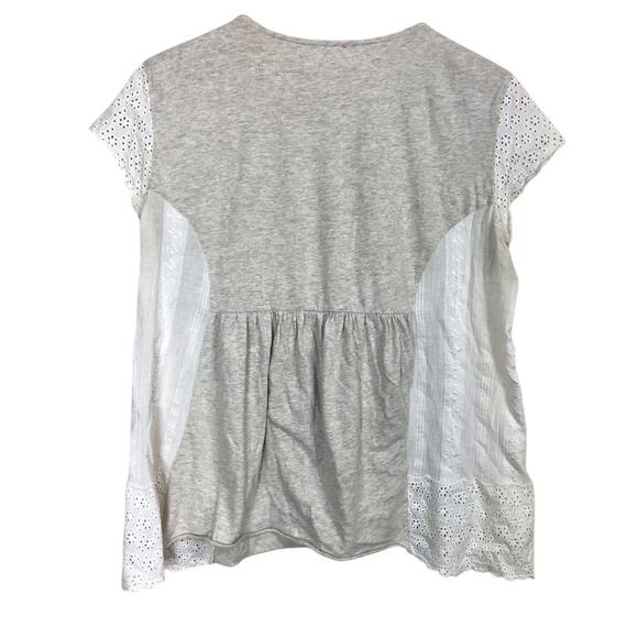 Sundance Embroidered Rope Yoke Eyelet Sleeve T-Shirts Tan Size Small - Picture 6 of 7